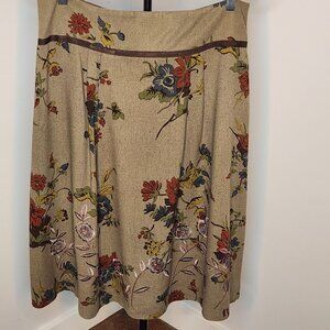 Cabi Embroidered Floral A Line Skirt - Size 10